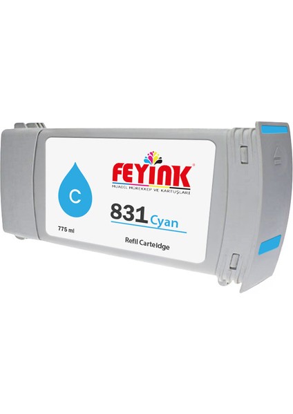 ® Hp Latex 831C Cyan (C) Orijinal Mürekkep Dolumlu Feyink Kartuş 775ML