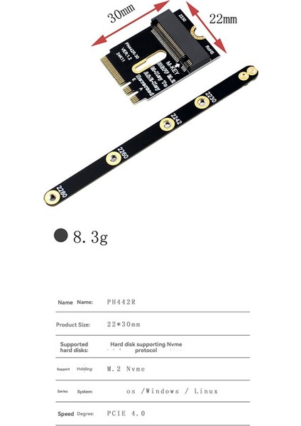 Pcıe 4.0 M.2 Nvme Adaptörü SSD Kurulumu 2230 2242 2260 2280 M2 Yükseltici Kart Için (Yurt Dışından)