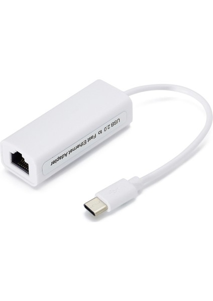 Ağ Kartı USB Type-C - RJ45 100M Sürücüsüz Dönüştürücü Kablo Adaptörü Ethernet A (Yurt Dışından)