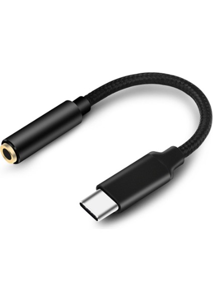 Android Telefon Dinleme Için Typec Kulaklık Adaptörü Type-C 3.5mm Ses Arabirim Kablosu (Siyah) (Yurt Dışından)