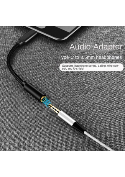 Android Telefon Dinleme Için Typec Kulaklık Adaptörü Type-C 3.5mm Ses Arabirim Kablosu (Siyah) (Yurt Dışından)