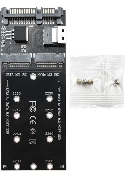 M2 SSD Adaptörü M.2 Sata Ngff To + Nvme SFF-8654 Dönüştürücü Genişletme Kartı (Yurt Dışından)