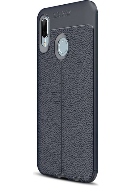 Huawei P Smart 2019 Deri Görünümlü Silikon Lacivert indirimleri