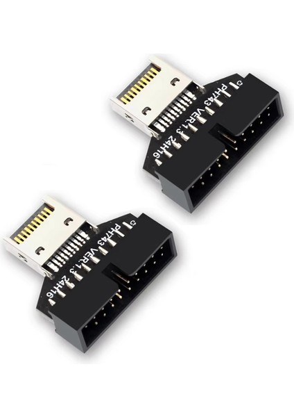 2 Adet Bilgisayar Anakartı Usb3.2 Tip-E 20PIN - USB 19P Şasi Ön Tip Ac Uzatma Adaptörü (Yurt Dışından)
