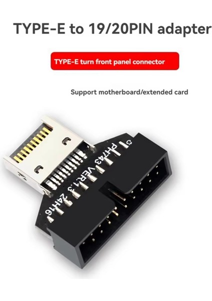 2 Adet Bilgisayar Anakartı Usb3.2 Tip-E 20PIN - USB 19P Şasi Ön Tip Ac Uzatma Adaptörü (Yurt Dışından)