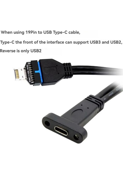2 Adet Bilgisayar Anakartı Usb3.2 Tip-E 20PIN - USB 19P Şasi Ön Tip Ac Uzatma Adaptörü (Yurt Dışından)