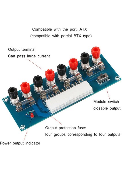 24 Pin Atx Tezgah Üstü Kart Bilgisayar Pc Güç Kaynağı Breakout Adaptör Modülü (Yurt Dışından)