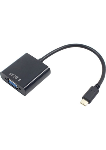Usb-C Usb3.1 Tip C Adaptör Kablosu VGA Erkekten Dişiye Video Transfer Dönüştürücü 1080P 12 Inç (Yurt Dışından)