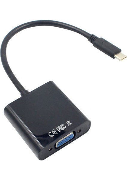 Usb-C Usb3.1 Tip C Adaptör Kablosu VGA Erkekten Dişiye Video Transfer Dönüştürücü 1080P 12 Inç (Yurt Dışından)