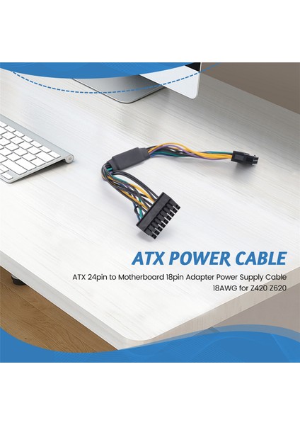 Atx 24PIN Anakart 18PIN Adaptör Güç Kaynağı Kablosu 18AWG Z420 Z620 Için (Yurt Dışından) fırsatları