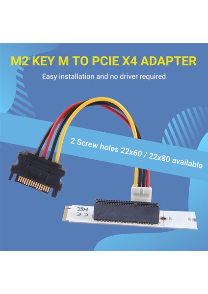 Ngff M.2 - Pcı-E 4x Yükseltici Kart M2 Anahtar M Pcıe X4 Adaptörü Eth Madenciliği Için LED Voltaj Göstergeli (Yurt Dışından)