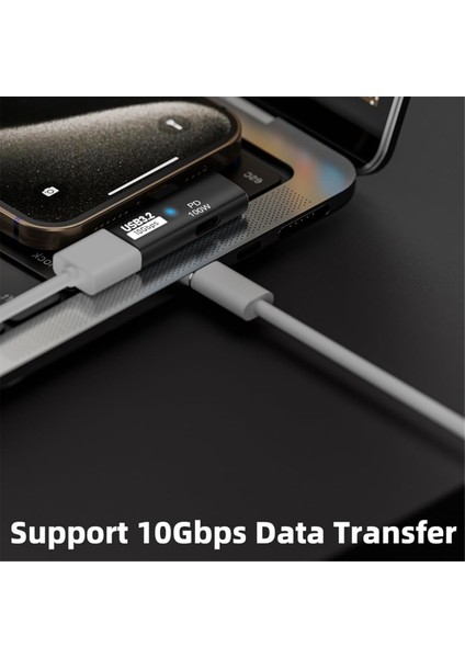 100W Şarj Portlu 2'si 1 Arada USB C - 3.2 Adaptörü, Ally Için 4/3 Otg Dönüştürücü, Siyah (Yurt Dışından)