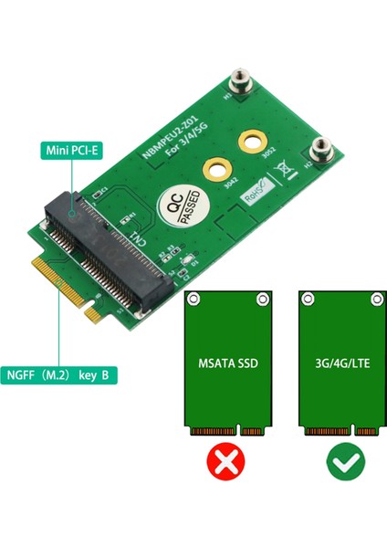 Ngff M.2 B Anahtar Arayüzü Mini Pcı-E Mpcıe Kablosuz Adaptör Kartı 5g 4g 3g Lte Gsm Modülü Için Nano Sım Yuvası Yok (Yurt Dışından)