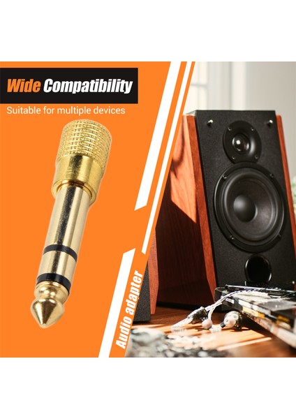 Kulaklık Adaptörü Stereo Altın Fiş 1/4" (6,3 Mm) Erkek Ila 1/8" (3,5 Mm) Dişi (Yurt Dışından)