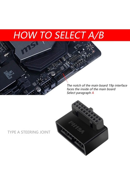 PH19B USB 3.0 Dahili Başlık Usb3.0 19/20P Soket 90 Derece Adaptör Dönüştürücü Bilgisayar Anakartı Için (Yurt Dışından)