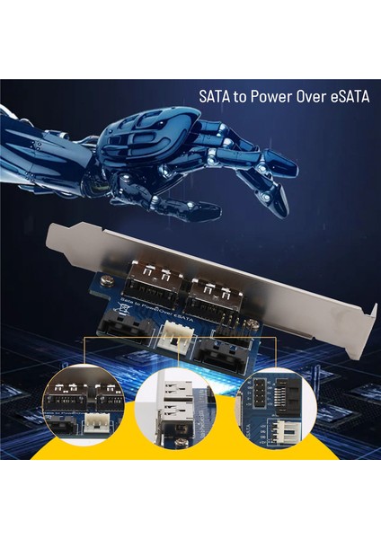 Çift Portlu Sata'dan 5V 12V'A Güç Üzerinden Esata USB Adaptörü Genişletme Dönüştürücü Kartı 2,5 Inç 3,5 Sabit Diski Bağlayın (Yurt Dışından)