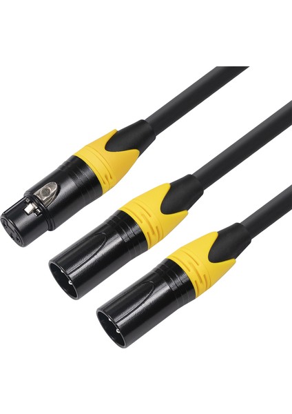 Xlr Ayırıcı Kablo, 3 Pin Dişi Çift Erkek Ses Kablosu Y Dengeli Mikrofon Kablosu Adaptörü (Yurt Dışından)