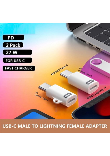 2 Adet Şarj Adaptörü, 15/15 Plus/15 Pro/15 Pro Max Için Arayüz Dişi - USB C Erkek Adaptörü (Yurt Dışından)