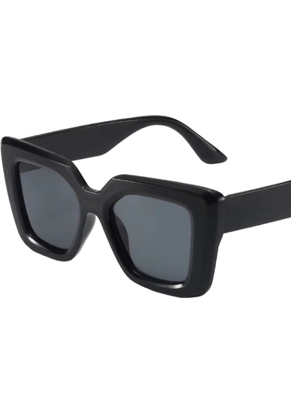 Yeni Vintage Güneş Gözlüğü Kadın Erkek Kare Büyük Çerçeve Güneş Gözlükleri Kadın Marka Tasarımcı Retro Shades Moda Kedi Gözü Oculos De Sol Lensler Renk: Siyah / Çerçeve Rengi: Multı (Yurt Dışından)