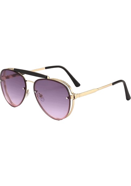 Yeni Moda Metal Kare Çerçeve Retro Çift Işınlı Aviator Güneş Gözlüğü Kişilik Güneş Gözlüğülens Rengi:yeşil (Yurt Dışından)
