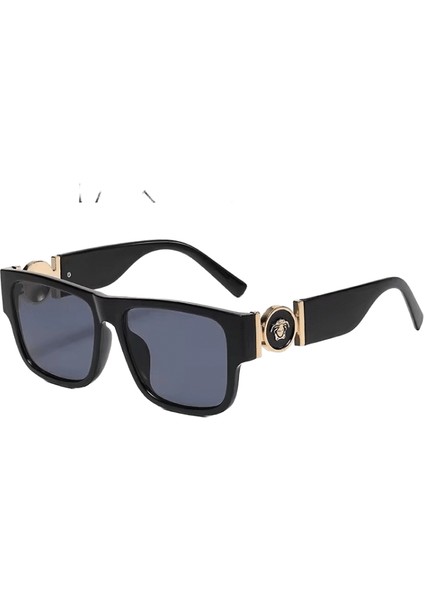 2024 Yeni V8173 Kare Güneş Gözlüğü Kadın Moda Mektup Açık Shades Gözlük Trendy Marka Tasarımcı UV400 Parti Güneş Gözlükleri Gafalens Rengi: 1/çerçeve Rengi: Multı (Yurt Dışından)