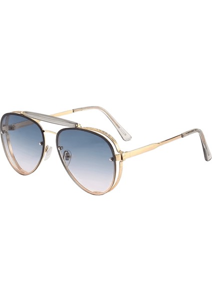 Yeni Moda Metal Kare Çerçeve Retro Çift Işınlı Aviator Güneş Gözlüğü Kişilik Güneş Gözlüğülens Rengi:yeşil (Yurt Dışından)