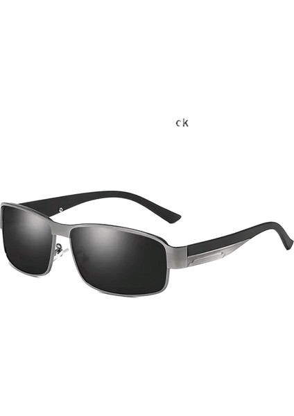 Lüks Erkek Polarize Güneş Gözlüğü Erkekler Için Sürüş Balıkçılık Güneş Gözlükleri Adam Metal Vintage Shades Erkek Gözlükleri Parlama Önleyici UV400LENSES Renk: 01 Siyah - Siyah (Yurt Dışından)