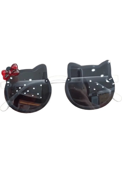 Yaz Çocuk Sevimli Kitty Güneş Gözlüğü Akrilik Yay Açık Uv Koruma Güneş Gözlükleri Bebek Kız Klasik Çocuk Erkek UV400 Gözlük Lensleri Renk:siyah Beyaz (Yurt Dışından)