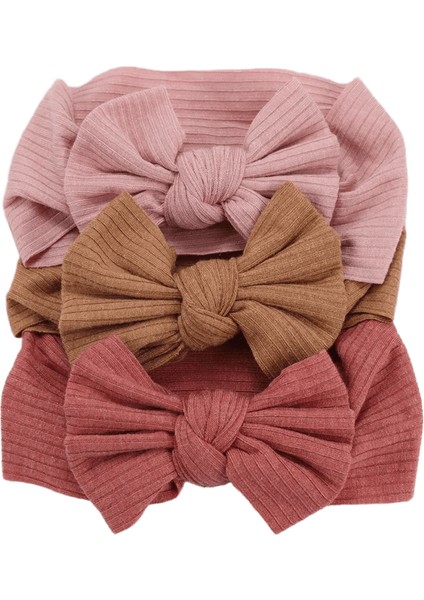 3pcs/lot Örgü Bebek Kafa Bandı Yay Yenidoğan Elastik Yumuşak Naylon Kafa Bantları Için Kız Bebek Türban Bebek Saç Aksesuarları Çocuk Başlık Renk: 16 (Yurt Dışından)