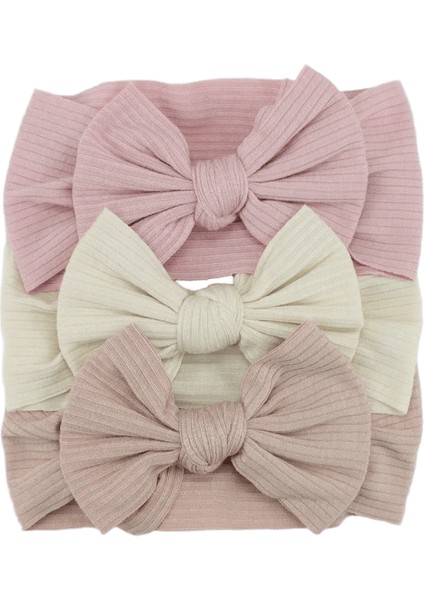 3pcs/lot Örgü Bebek Kafa Bandı Yay Yenidoğan Elastik Yumuşak Naylon Kafa Bantları Için Kız Bebek Türban Bebek Saç Aksesuarları Çocuk Başlık Renk: A2 (Yurt Dışından)