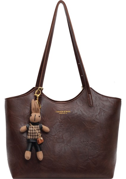 Yeni Retro Yumuşak Tote Çanta Sonbahar ve Kış Bayan Büyük Kapasiteli Işe Gidip Gelme Çantası Moda Rahat El Kavrama Deseni Trend Omuz Çantası (Yurt Dışından)