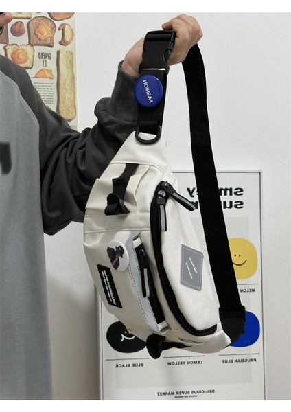 Yeni Göğüs Çantası Erkek Japon Harajuku Iş Giyim Tarzı Spor Haberci Çantası Kore Çok Yönlü Öğrenci Bisiklet Omuz Bel Çantası (Yurt Dışından)