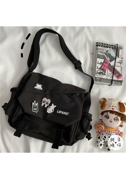 Erkek ve Kız Öğrenciler Için Çok Yönlü Kore Tarzı Sokak Stili Tek Omuzlu Öğrenci Postacı Çantası (Yurt Dışından)
