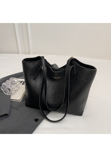 Yeni Retro Yumuşak Tote Çanta Sonbahar ve Kış Bayan Büyük Kapasiteli Işe Gidip Gelme Çantası Moda Rahat El Kavrama Deseni Trend Omuz Çantası (Yurt Dışından)