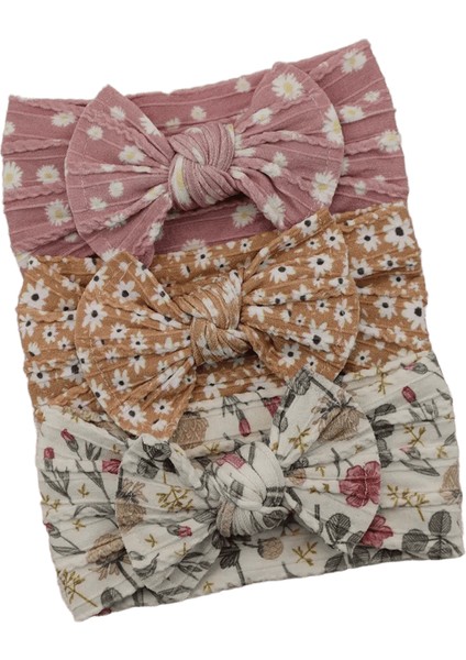 3pcs/set Bebek Kız Kafa Bantları Çok Yaylar Bebek Kafa Bandı Yenidoğan Hediye Elastik Saç Bantları Çocuklar Türban Çocuk Bebek Saç Aksesuarları Renk: SET031-F1 (Yurt Dışından)