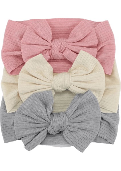3pcs/lot Örgü Bebek Kafa Bandı Yay Yenidoğan Elastik Yumuşak Naylon Kafa Bantları Için Kız Bebek Türban Bebek Saç Aksesuarları Çocuklar Çocuk Başlık: A1 (Yurt Dışından)