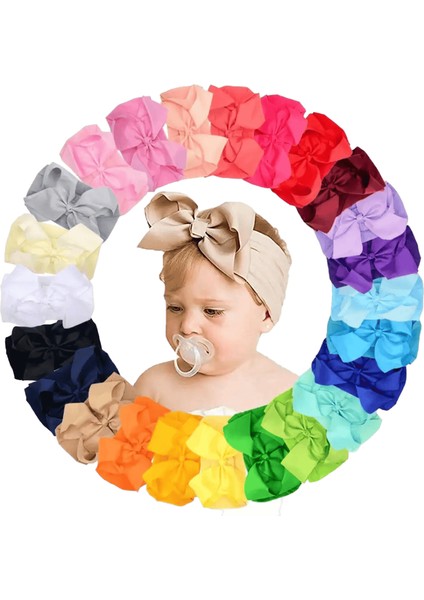 24 Pcs Bım Bıyl Buws Kaptan Bantlar Naylon Saç Bantları Şerit Bebek Bebekler Için Elastik Saç Aksesuarları Yeni Doğanlar ve Kidscolor: 24 Molors-6in (Yurt Dışından)