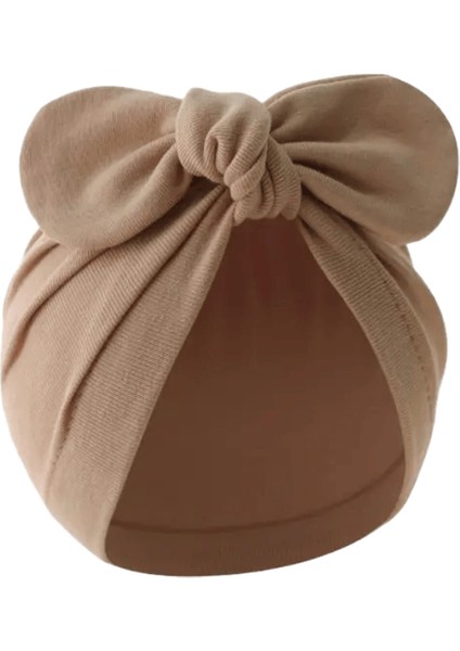 Düz Renkli Yeni Doğan Hint Şapkası Büyük Yay Bebek Bebek Kapağı Yumuşak Pamuklu Bebek Beanie Elastik Kafa Bandı Saç Bandı Çocuk Saç Aksesuarları Renk: Haki (Yurt Dışından)
