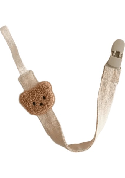 Sevimli Ayı Bebek Emziği Zinciri Klipler Tutucular Önleme Önleyici Zincir Karikatür Diş Çıkarma Klipleri Teether Oyuncak Yatıştırıcı Emzik Kayış Renk: Kayısı-Khaki Ayı (Yurt Dışından)