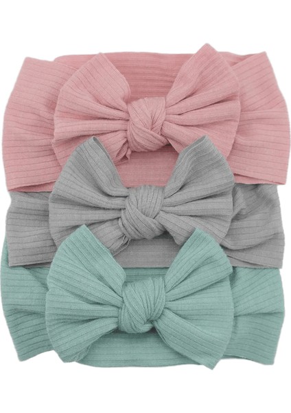 3pcs/lot Örgü Bebek Kafa Bandı Yay Yenidoğan Elastik Yumuşak Naylon Kafa Bantları Bebek Kızı Türban Bebek Saç Aksesuarları Çocuk Başlık Renk: 5 (Yurt Dışından)