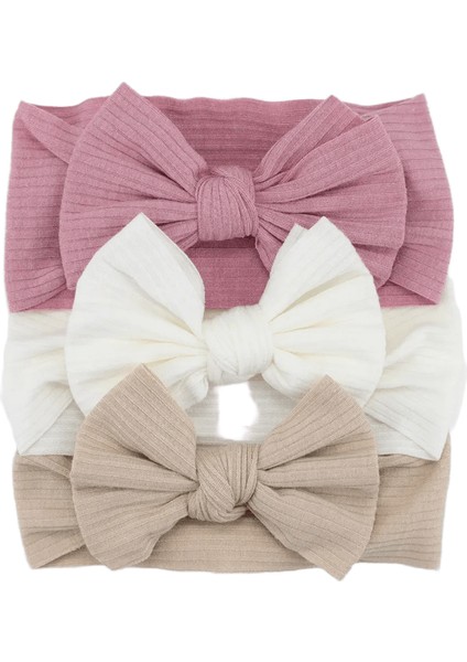 3pcs/lot Örgü Bebek Kafa Bandı Yay Yenidoğan Elastik Yumuşak Naylon Kafa Bantları Için Kız Bebek Türban Bebek Saç Aksesuarları Çocuk Başlık Renk: A3 (Yurt Dışından)