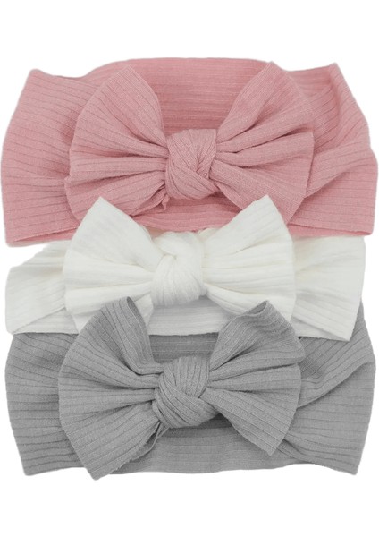 3pcs/lot Örgü Bebek Kafa Bandı Yay Yenidoğan Elastik Yumuşak Naylon Kafa Bantları Bebek Kızı Türban Bebek Saç Aksesuarları Çocuk Başlık Renk: 2 (Yurt Dışından)