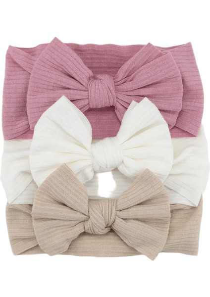 3pcs/lot Örgü Bebek Kafa Bandı Yay Yenidoğan Elastik Yumuşak Naylon Kafa Bantları Için Kız Bebek Türban Bebek Saç Aksesuarları Çocuk Başlık Renk: A3 (Yurt Dışından)