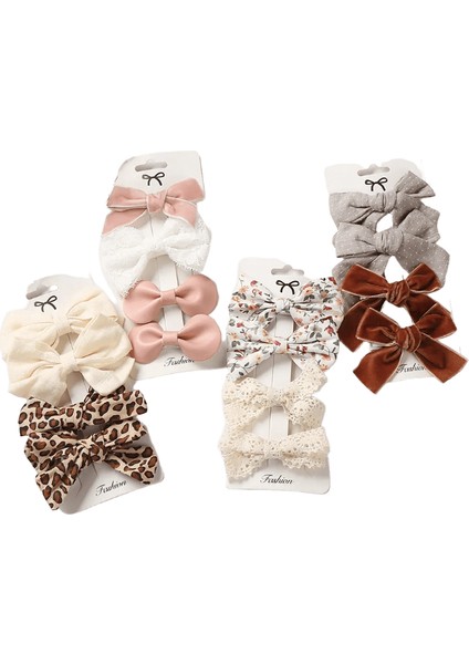 16PCS Leopar Nokta Baskı Bowknot Saç Saçları Klipler Kız Kızlar Dantel Pamuk Keten Ettes Güvenlik Saç Tokaları Tavan Aksesuarları Color: 16PCS (Yurt Dışından)
