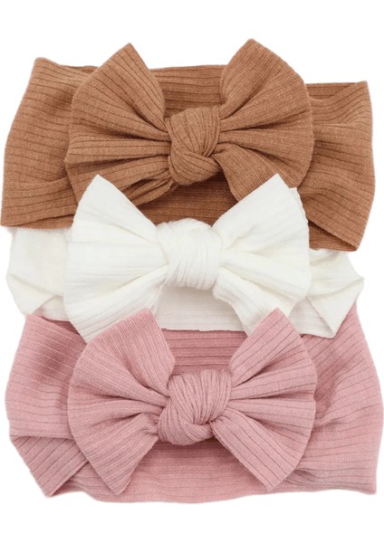 3pcs/lot Örgü Bebek Kafa Bandı Yay Yenidoğan Elastik Yumuşak Naylon Kafa Bantları Için Kız Bebek Türban Bebek Saç Aksesuarları Çocuklar Çocuk Başlık: A1 (Yurt Dışından)