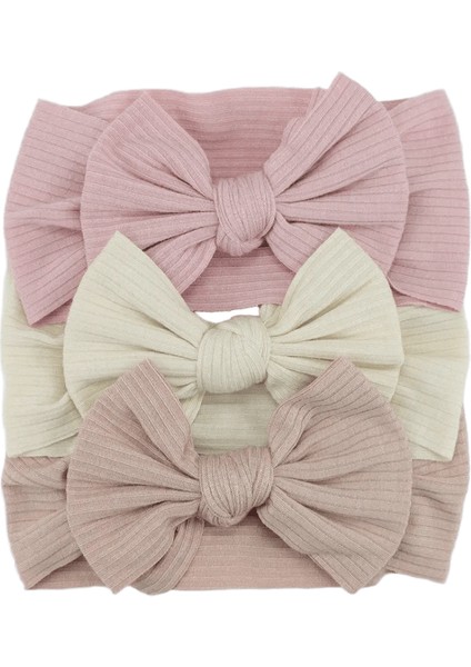3pcs/lot Örgü Bebek Kafa Bandı Yay Yenidoğan Elastik Yumuşak Naylon Kafa Bantları Için Kız Bebek Türban Bebek Saç Aksesuarları Çocuk Başlık Renk: A2 (Yurt Dışından)