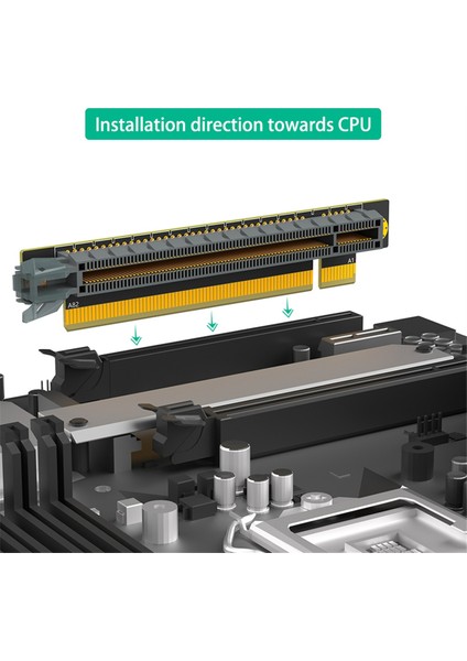 Pcı-E 16X 3.0 90 Derece Ters Erkekten Dişi Yükseltici Kart 1u Sunucu Için (Kurulum Yönü Cpu'ya Doğru) (Yurt Dışından)