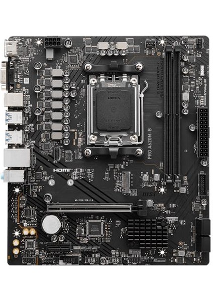 Msı Pro A620M-B Ddr5 6800MT/S 1xvga 1xhdmı 1xm.2 Usb3.2 Matx Am5 (Amd 7000,8000 ve 9000 Seri Işlemci Uyumlu)