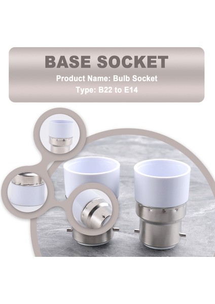 Ac 220V B22 - E14 Taban Soketi Işık Lambası Ampul Adaptörü Tutucu 4 Adet (Yurt Dışından)