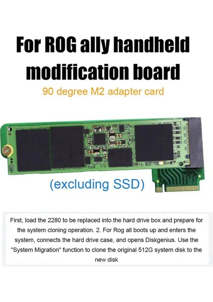 Ally M.2 Nvme Transfer Kartı 2280 Pcıe 4.0 Için Modifiye M2 Sabit Disk Oyun Aksesuarları (Yurt Dışından)